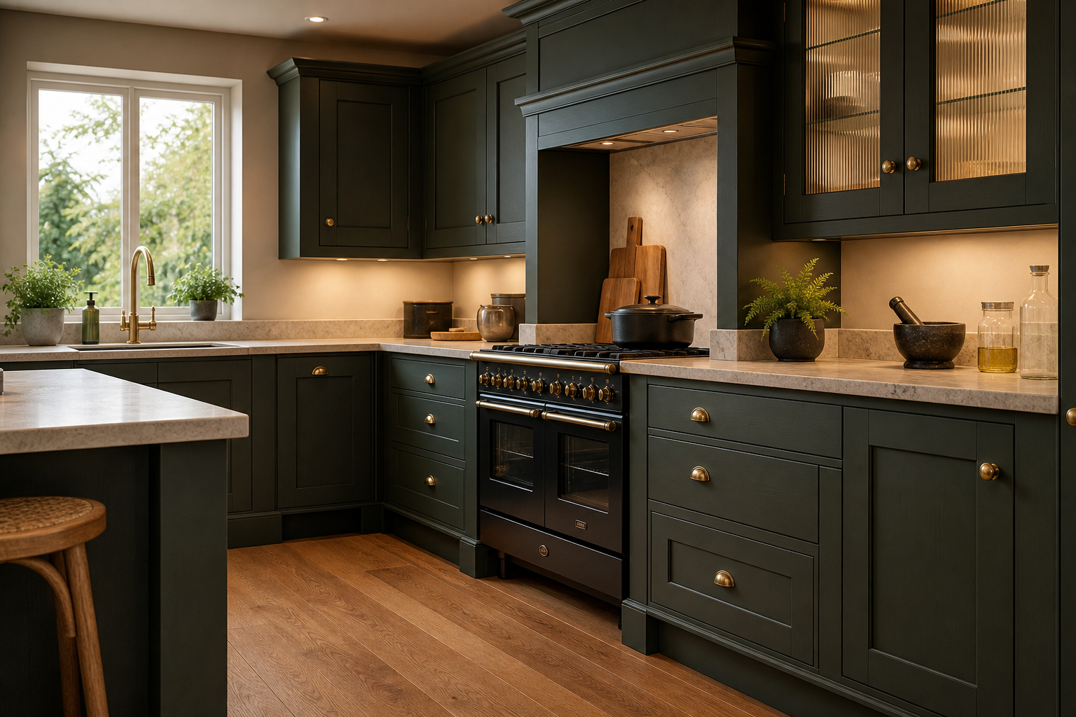 Painted traditional kitchen