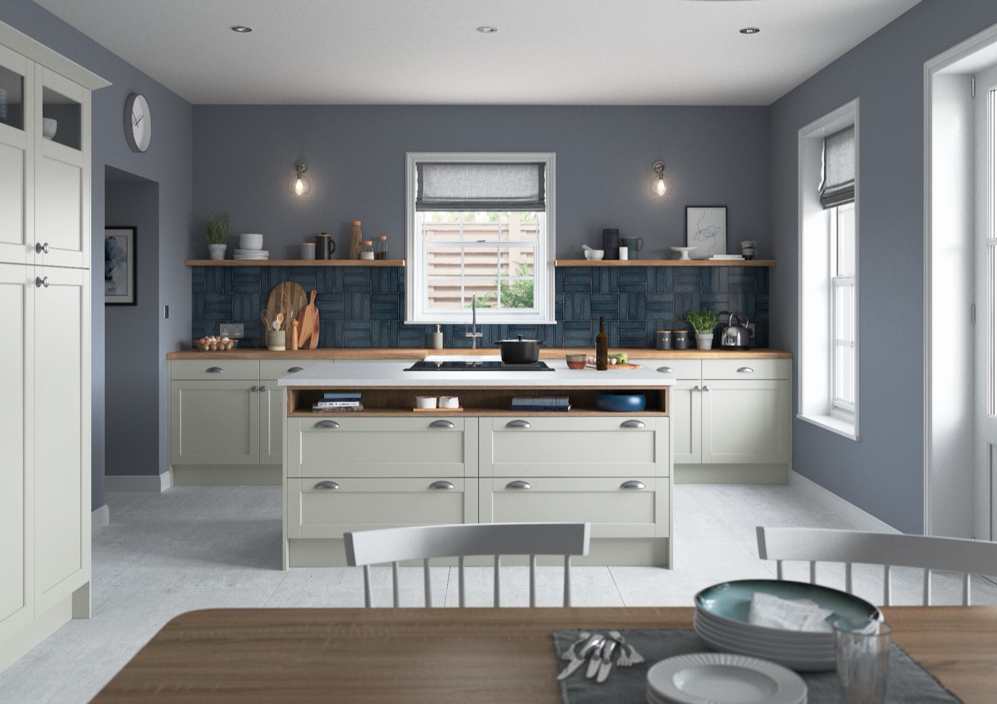 Dawson shaker kitchen in Light Grey