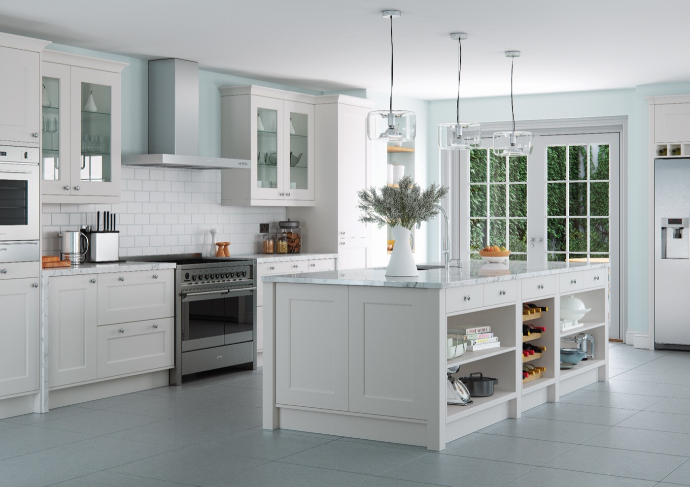 Florence shaker kitchen in Light Grey