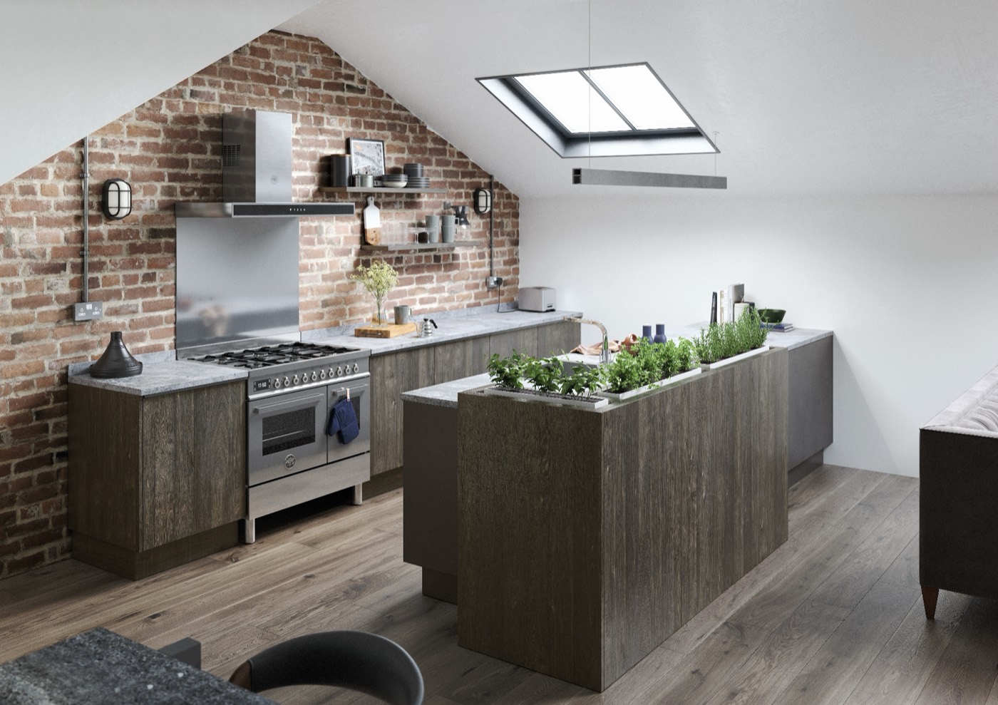 Rezana modern kitchen in Carbon & Ferro Iron