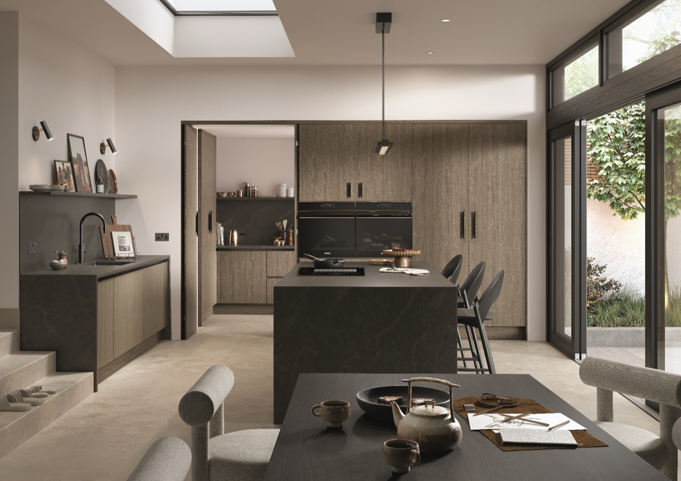Versa modern kitchen in Stained Weathered Silver